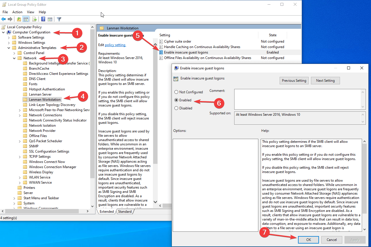 Policy configuration. Сеть Windows SMB. Windows 10 SMB включить. Administrative Templates Windows 11. Enable insecure Guest Logons где.